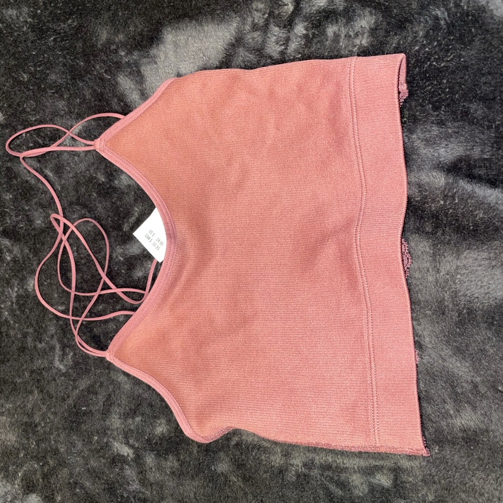 hollister strapy lace back tank top